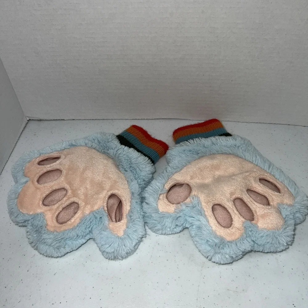 Magical Tickle Monster Mitts Blue Gloves Mittens Plush Share Gift Of Laughter